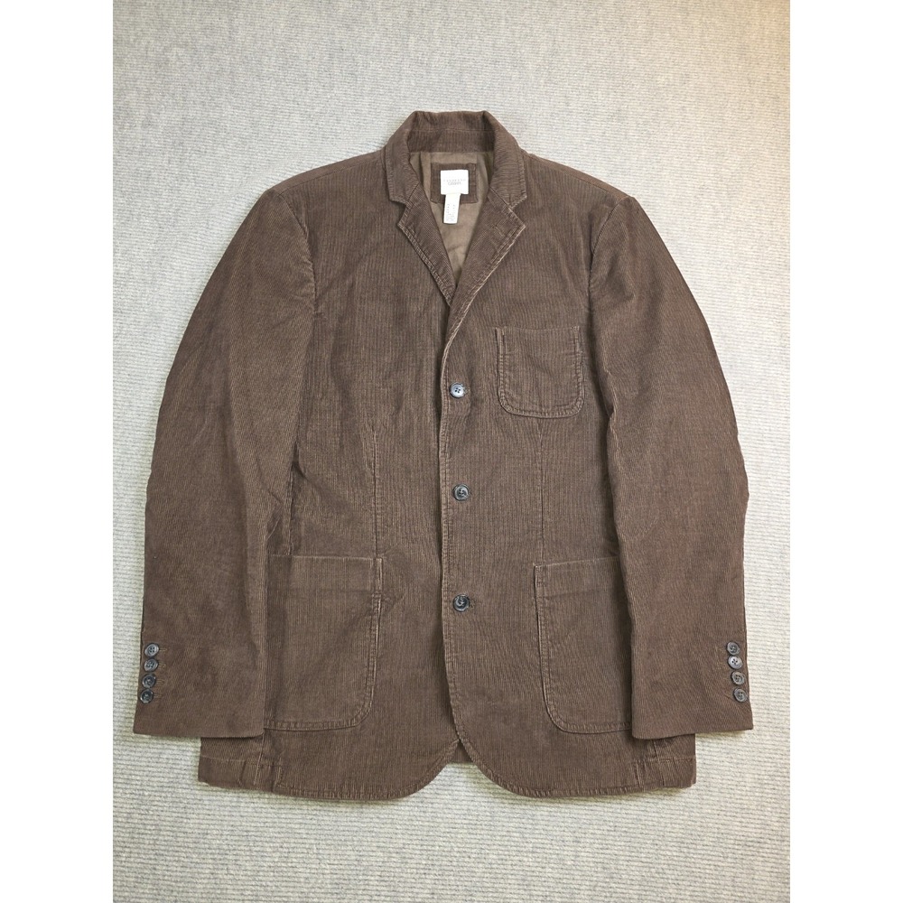 Lands End Canvas Corduroy Blazer Sport Coat Brown Size 40 Preppy Academia